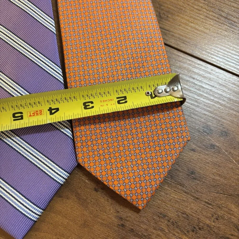 Jos A Bank Executive Collection Silk Necktie Lot 3 Black Geometric Purple Orange